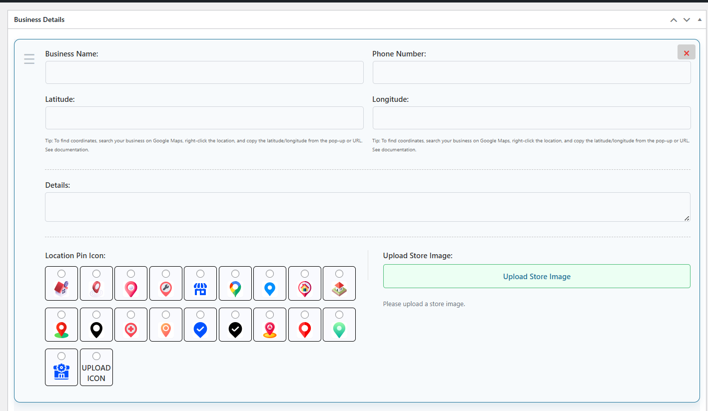 Add Business Location Box Screenshot