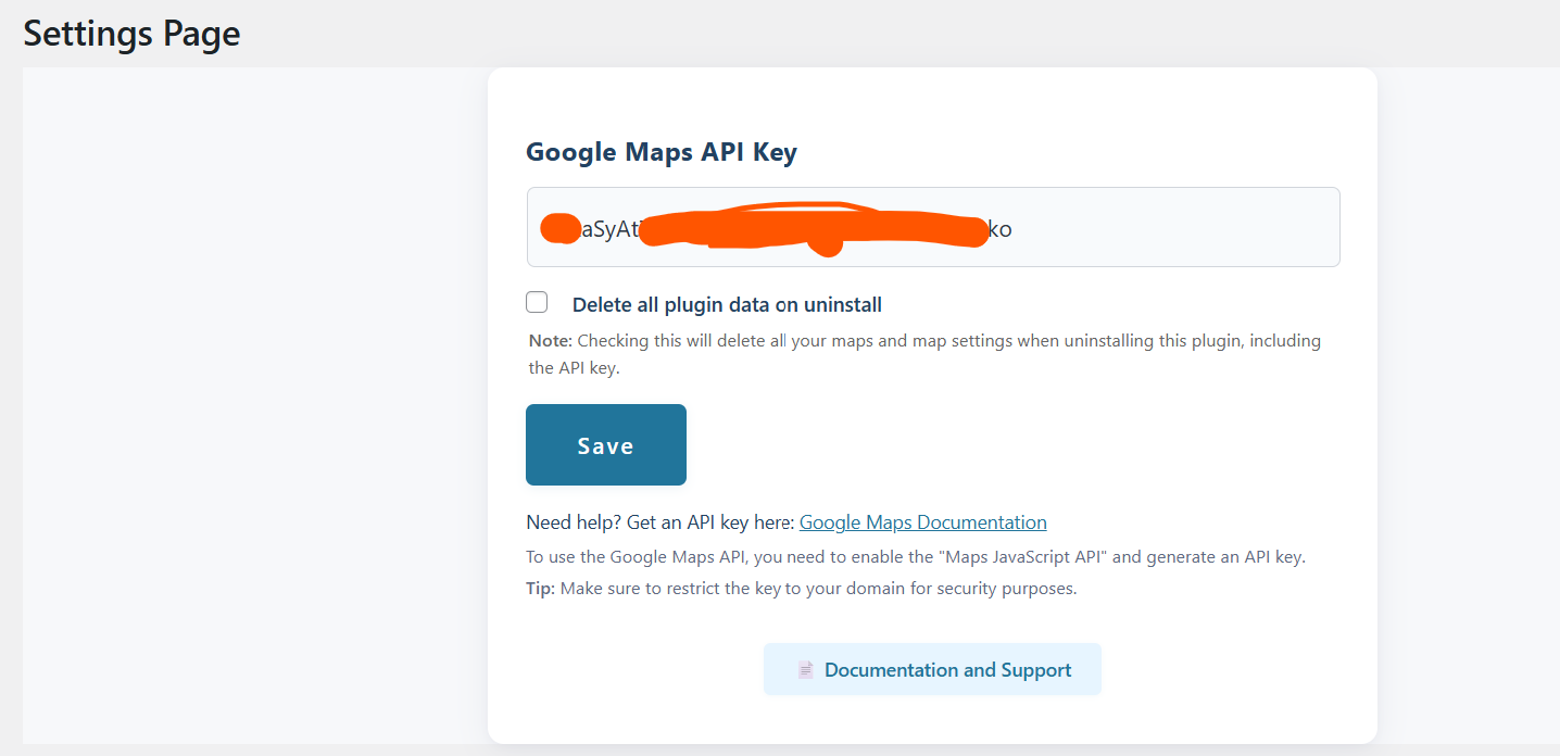API Key Setting Screenshot